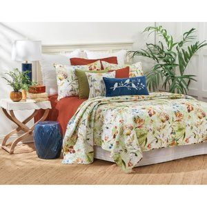 Lenwood Watercolor Floral Cotton Reversible 3 Piece King Quilt Set